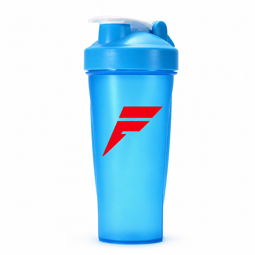 Blue shaker bottle