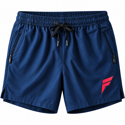 Navy shorts with zip pockets