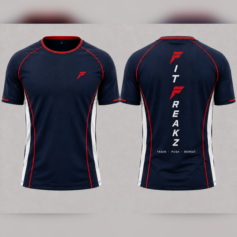Fit Freakz Gym T-Shirt – Navy Training Top – Sizes S to 3XL